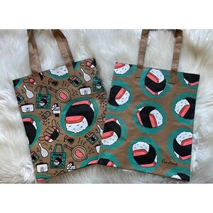 NWT Foodland Hawaii Spam Musubi Reusable Shopping Tote Bags Set of 2